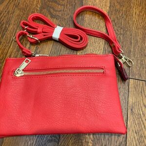 NWOT Red/orange wristlet/clutch/crossbody